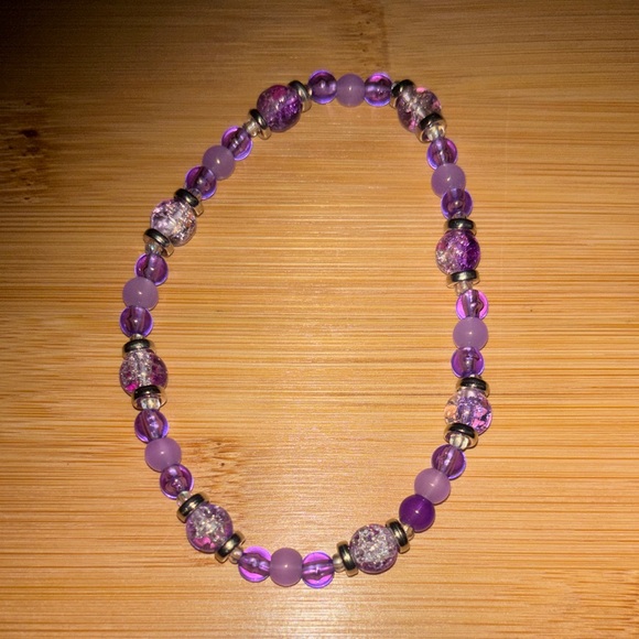 Purple Beaded Bracelet/Anklet - Picture 2 of 2